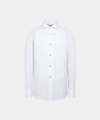 White Plisse Tailored Fit Tuxedo Shirt